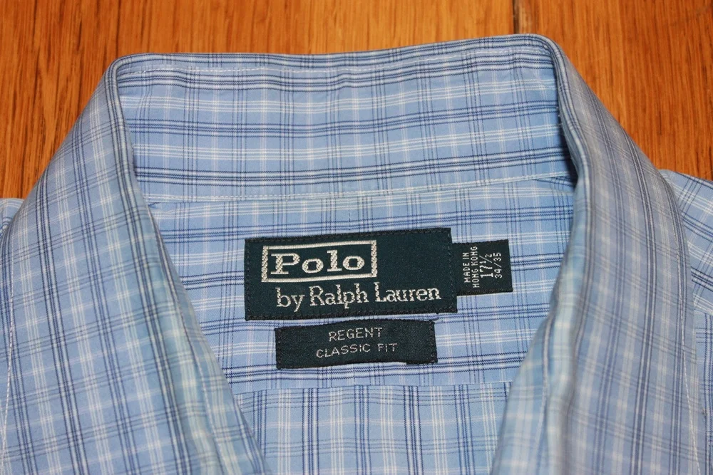 Polo Ralph Lauren Shirt Mens 17.5 XL Plaid Long Sleeve Button Down Classic Fit